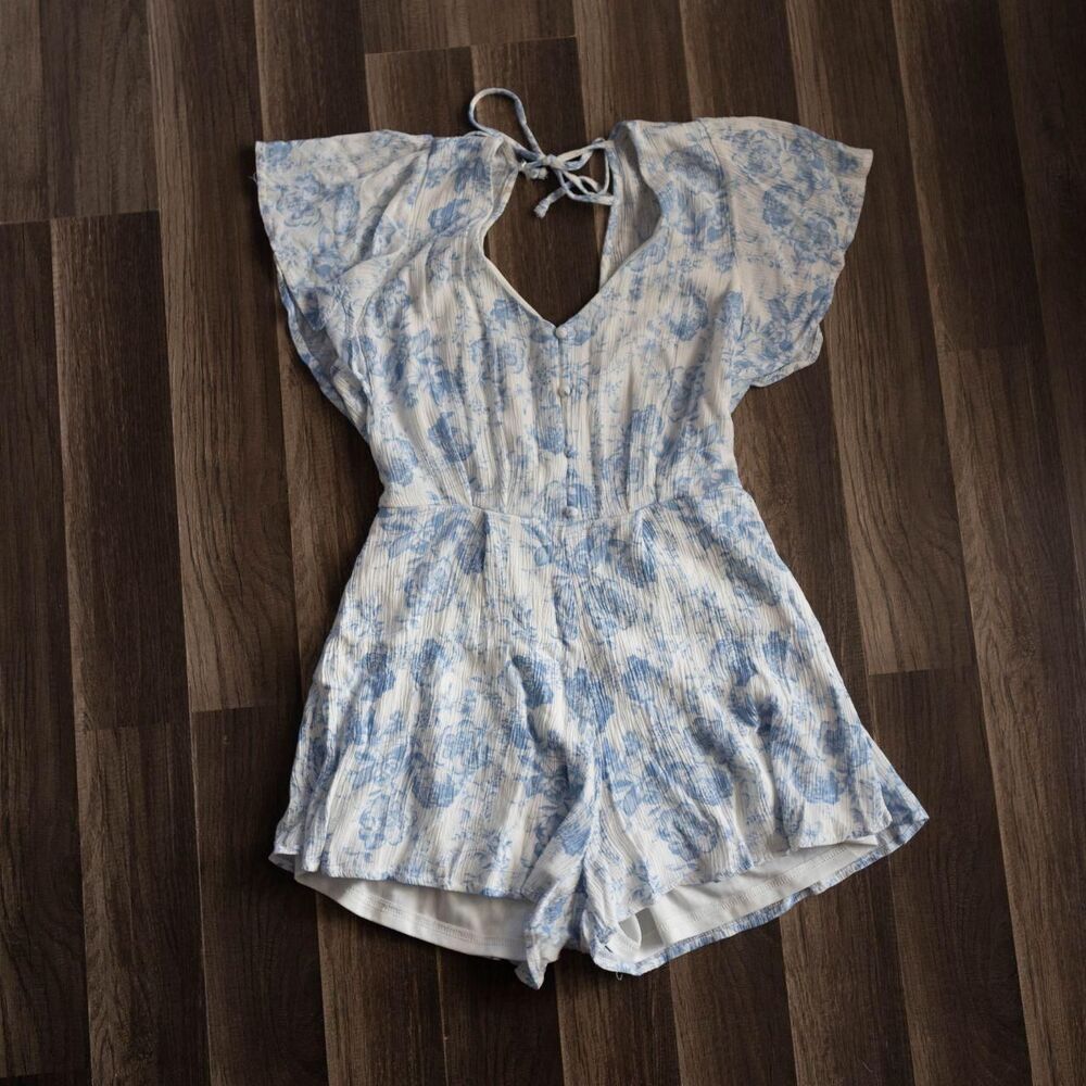 Altar-d-state Women's White and Blue Jumpsuit